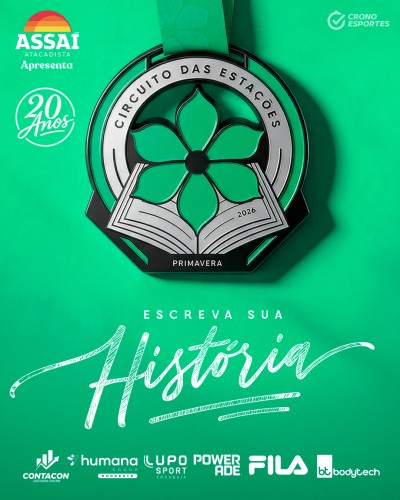 CIRCUITO DAS ESTAÇÕES PRIMAVERA 2026 - KIT PARTICIPAÇÃO (MEDALHA E NÚMERO DE PEITO)
